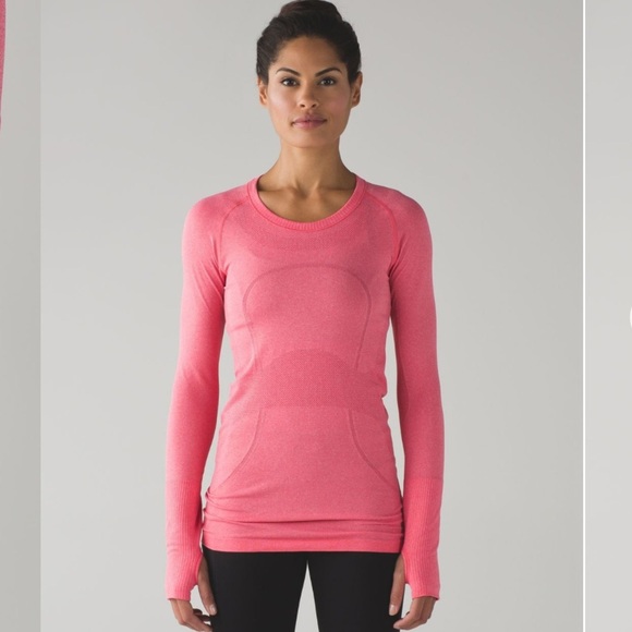 Lululemon pink swiftly long sleeve t shirt salmon size 12 - Picture 1 of 8